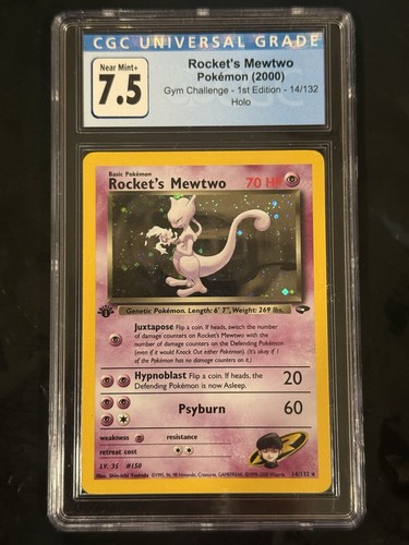 Rocket's Mewtwo (1st Edition) graded CGC 7.5 for sale on eBay