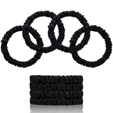 22 Momme 100% Pure Mulberry Silk Scrunchies (4 PCS) - Small Hair Elastics and Ti