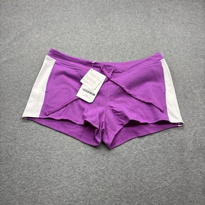 Fabletics Shorts Womens Medium (34x2'') 8 Soft French Terry Purple/White Logo New