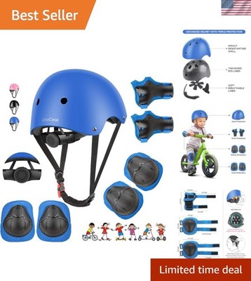 baby bike helmet and bads Kids Bike Helmet Set Skateboard Knee Pads - Kids Helmet Elbow Pads Wrist  Guar
