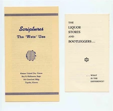 1948 Kansas Prohibition Election Vote No Brochures Bootleggers United Dry Forces