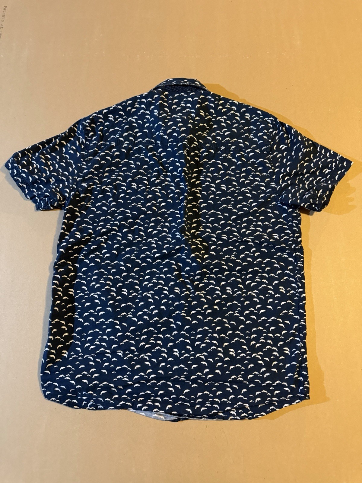 Company 81 Men’s Medium Blue Fish Print Button Up Shirt Casual Short Sleeve M image 7