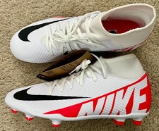 NIKE MERCURIAL SUPERFLY 9 CLUB FG MG Soccer Cleats White/Crimson MENS SZ 7 NEW