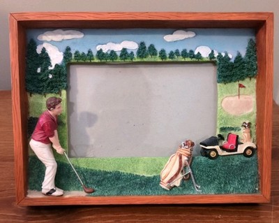 Golf ''The Swing'' RUSS Berrie Highland Ridge 3D Photo Picture Frame Shadowbox