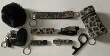 Leopard Rhinestone Keychain Set