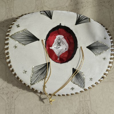Salazar Yerpes Women’s White and Gold Embroidered Sombrero Hat il_fullxfull.7165768636_l9ef.jpg main image 3