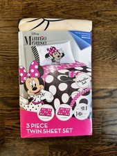 Disney Minnie Mouse  3-Piece Twin Sheet Set  NEW