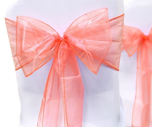 200 Organza Chair Cover Sash Bows 8"x108" 30 Colors Extra Wide Wedding Party - Picture 13 of 22