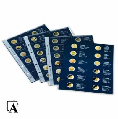 Leuchtturm Optima Münzhüllen Vordruck / Nachtrag 2 € Euro Europas 2015 bis 2024