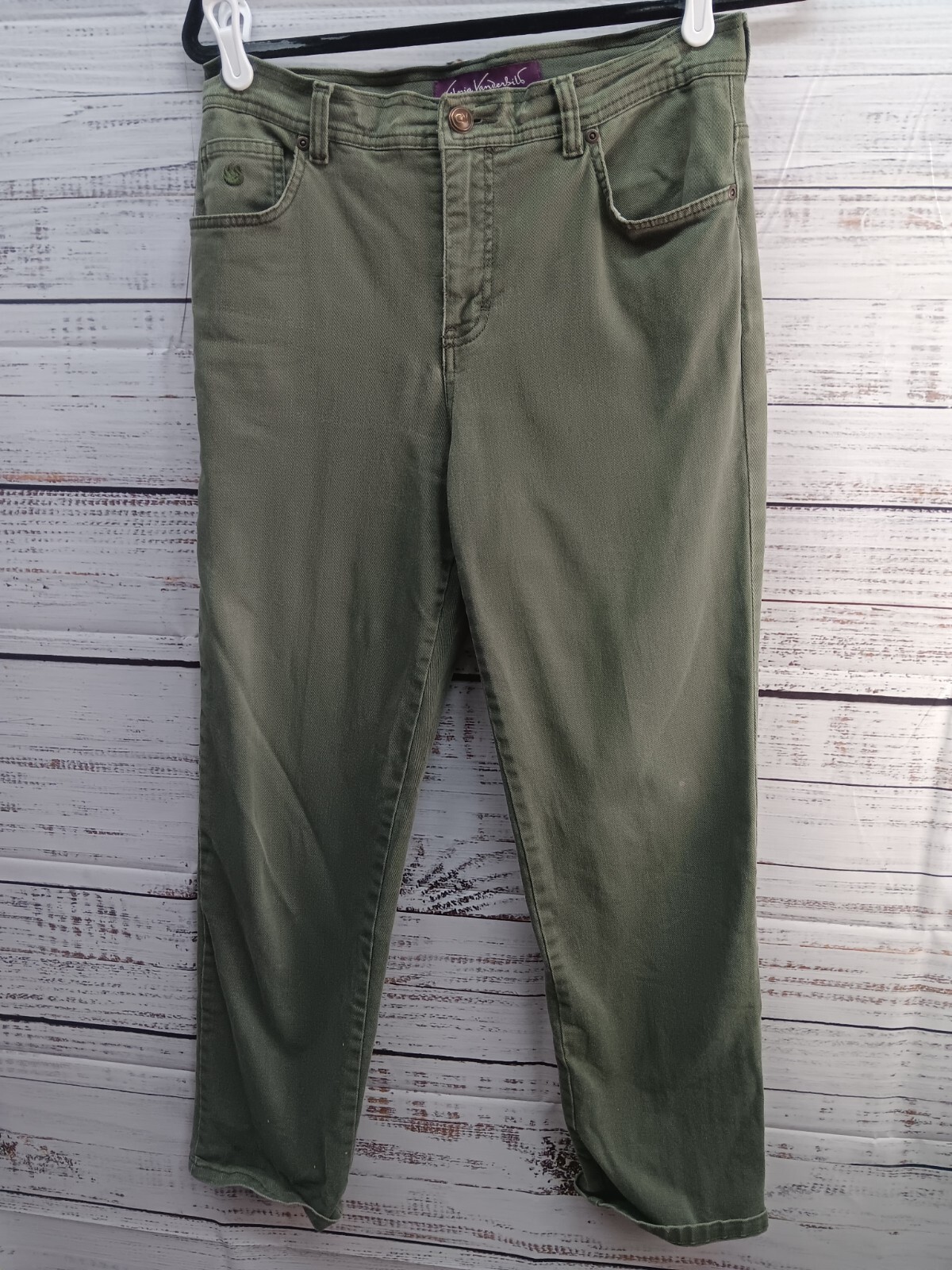 Gloria Vanderbilt Women's Hi-Rise Straight Jeans Size 8 Green