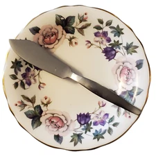 Butter Dish & Knife Set Royal Grafton Longton Stoke on Trent 4.75" D