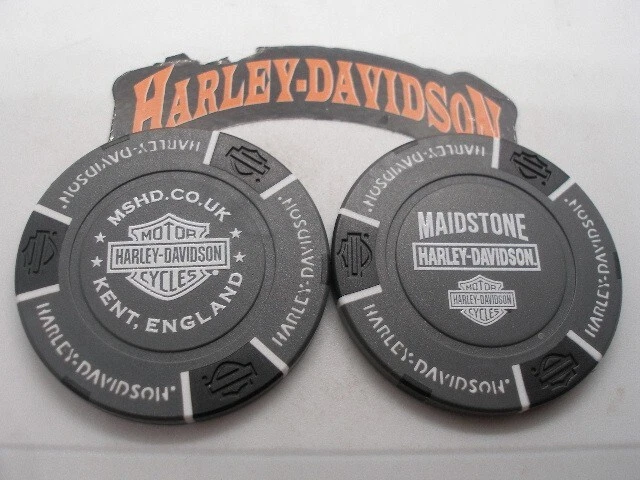Dark Grey Black Poker Chip from Maidstone Harley Davidson Kent England