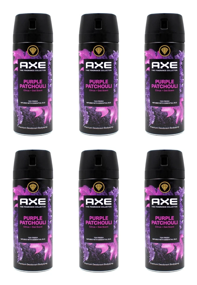 Axe Purple Patchouli Deodorant Bodyspray Deospray , 6x150ml EAN8720181418396