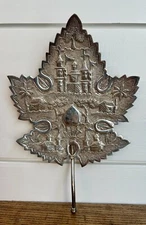 Indian Kutch or Kashmiri Chinar Leaf Sweetmeat Repousse Plate-Silver Plated
