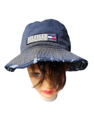 Vintage 2000 Tommy Hilfiger Men's Blue Tropical Bucket Sun Hat