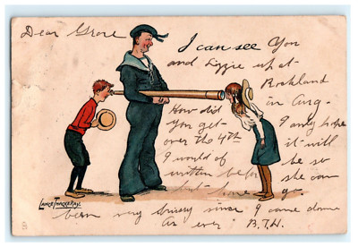 1906 Raphael Tuck Write Away Series Sailor Children View - Damaged Posted