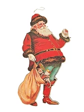 Vintage Die Cut Santa Merrimack Publishing Corp 1980 Christmas Ornament 15"