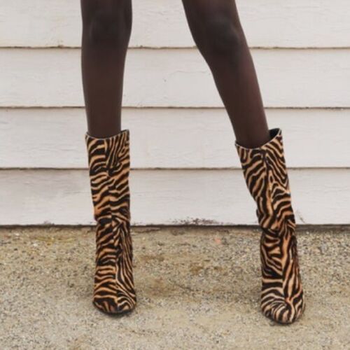 Zara Women's Animal Print Heeled Leather Ankle Boots - Size  | eBay