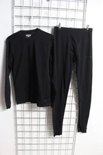 Campri Men Base Layer Top and Trousers - Black - Size S M (M23)