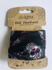 SUGAR SKULLS Medium Half headband by Karma Gifts boho bandeau natural life buff
