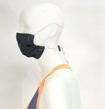 Face Mask Microfiber No-Ear 2-Stage Filter, Adjustable Made in USA (Midnight)