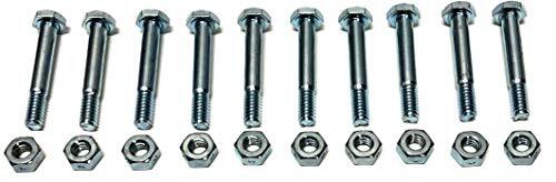 Set Of 10 Shear Pins & Nuts – Fits Ariens & Snapper Snow Blowers (Models ST420-ST924)