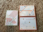 3 Stampin' Up! Cards Darling Donkey, Thinking of you Leaves, Little Lace Note