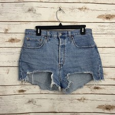 Levi s 501 Distressed Cutoff High Rise Button Fly Jean Shorts Size 30