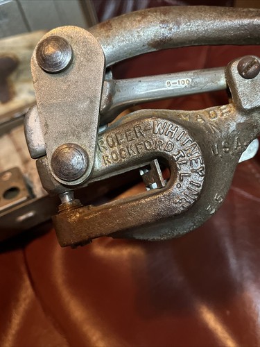 VTG Roper Whitney No. 5 JR Hand Punch /Original Metal Box/INCOMPLETE/no Bits - Picture 10 of 18