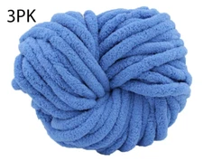3 PACK - Periwinkle Chenille Chunky Yarn 95 ft 31.7 yd