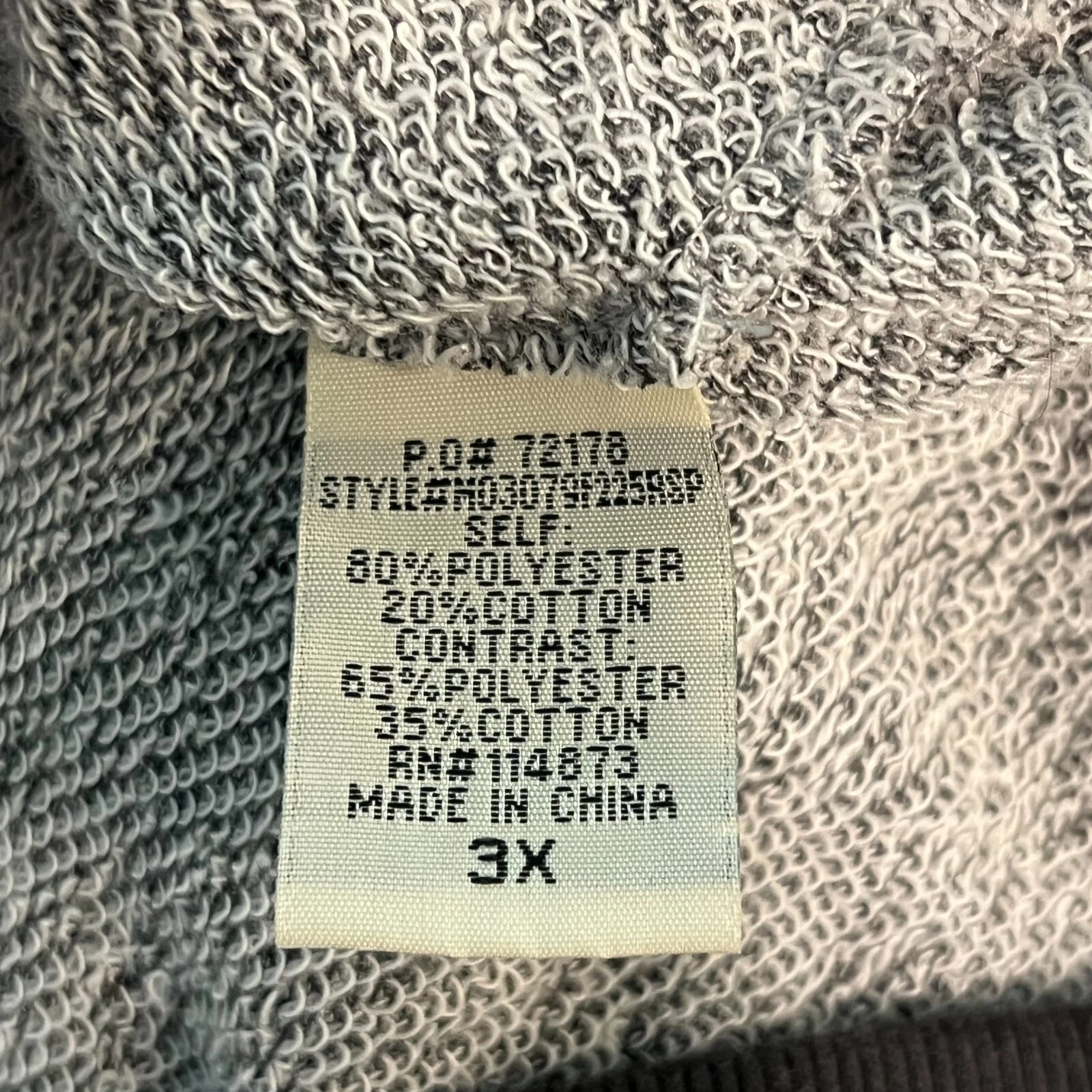 VETEMENTS Felpa con cappuccio Chance Or Fate donna grigia "Love" tasca maniche lunghe taglia 3X