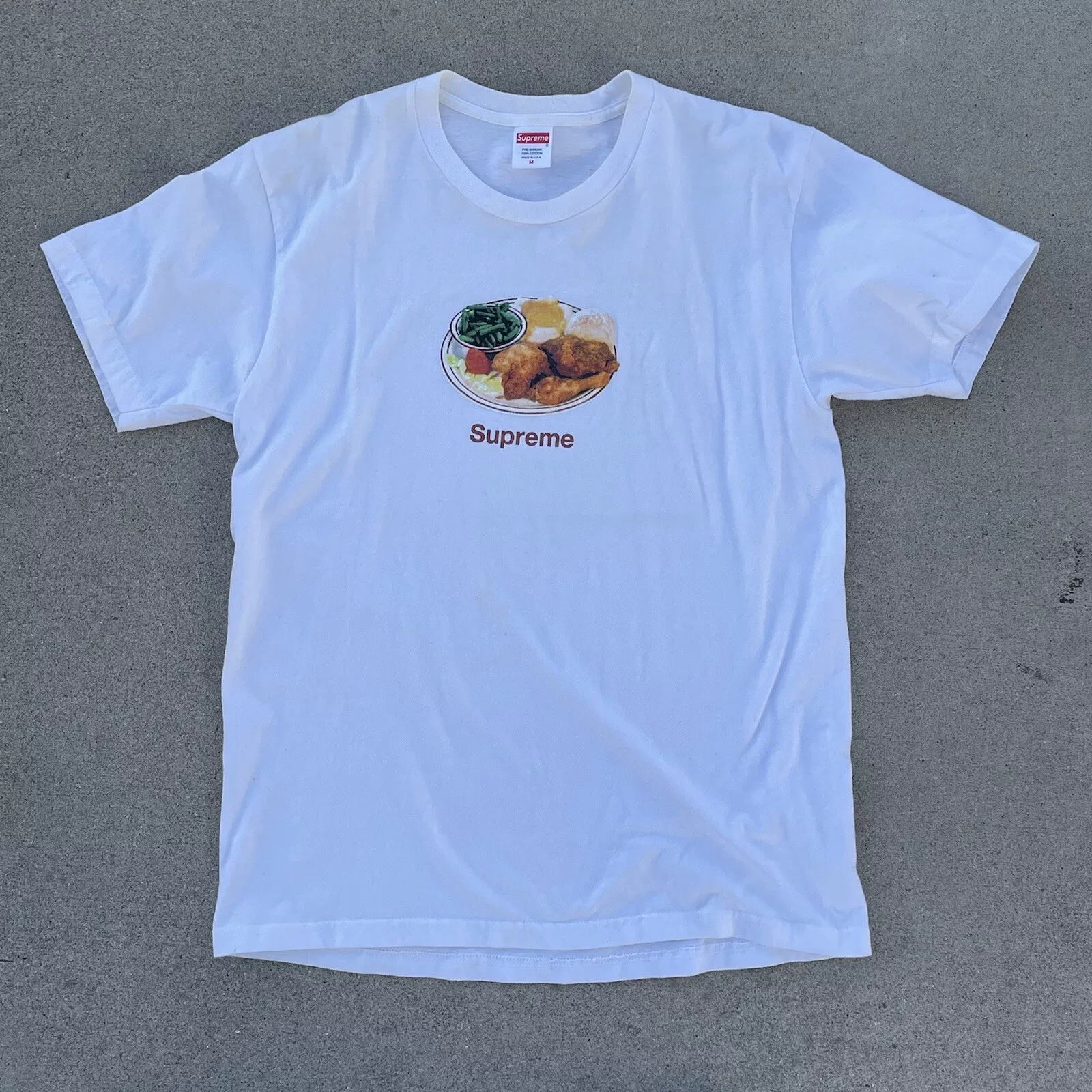 T shirt Supreme Chicken Dinner blanc taille moyenne SS18 M