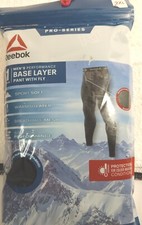 Reebok Men's 2XL Warm Performance Base Layer Pant Pro-Series Black 44-46"