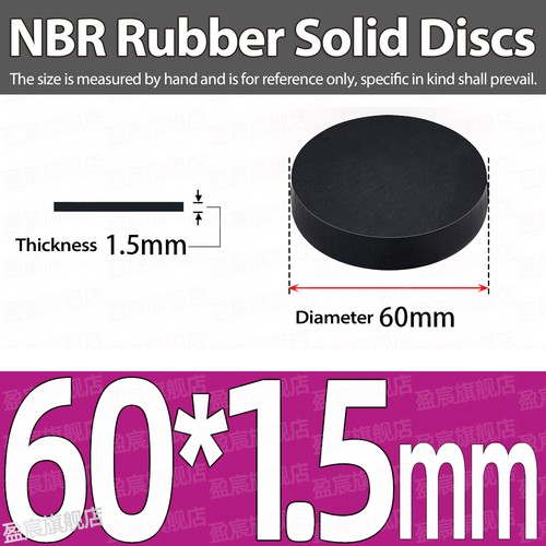 NBR Rubber Solid Discs Flat Round Pad Sealing Non-Slip Cushioning Dia 5mm-150mm - Bild 69 von 266