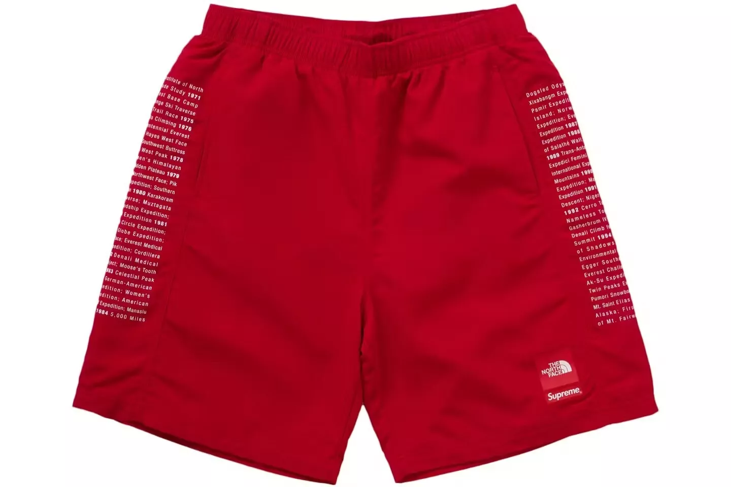 Short en nylon Supreme The North Face rouge (taille 2XL)
