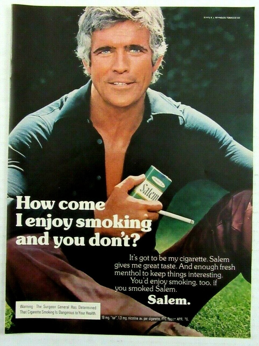 vintage salem cigarette ads 1976 MENTHOL CIGARETTES Magazine Ad 1974 Advertisement for Salem Cigarettes.