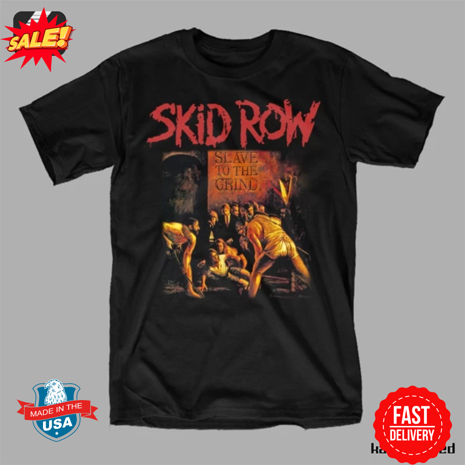 FILA Maglietta Kaos Band SKID ROW SLAVE TO THE GRIND
