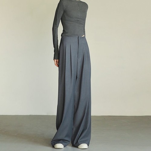 Spring Women's Fashion Casual Loosehigh Waist Straight Leg Wide Leg Trousers New - Picture 8 of 14