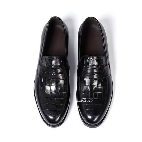 Loafers Men's Real Leather Handmade Shoes Men's Penny Shoes Slip-on Loafers Sz - Picture 5 of 26