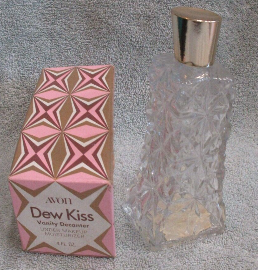 Vintage Avon Dew Kiss Decanter Bottle 4 Oz Clear Glass Art Deco Vanity Empty eBay