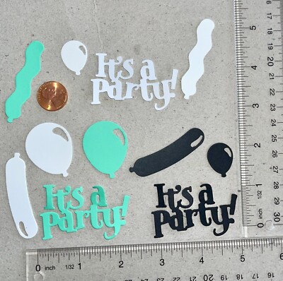  IT'S A PARTY cardstock paper die cut embellishments ..
