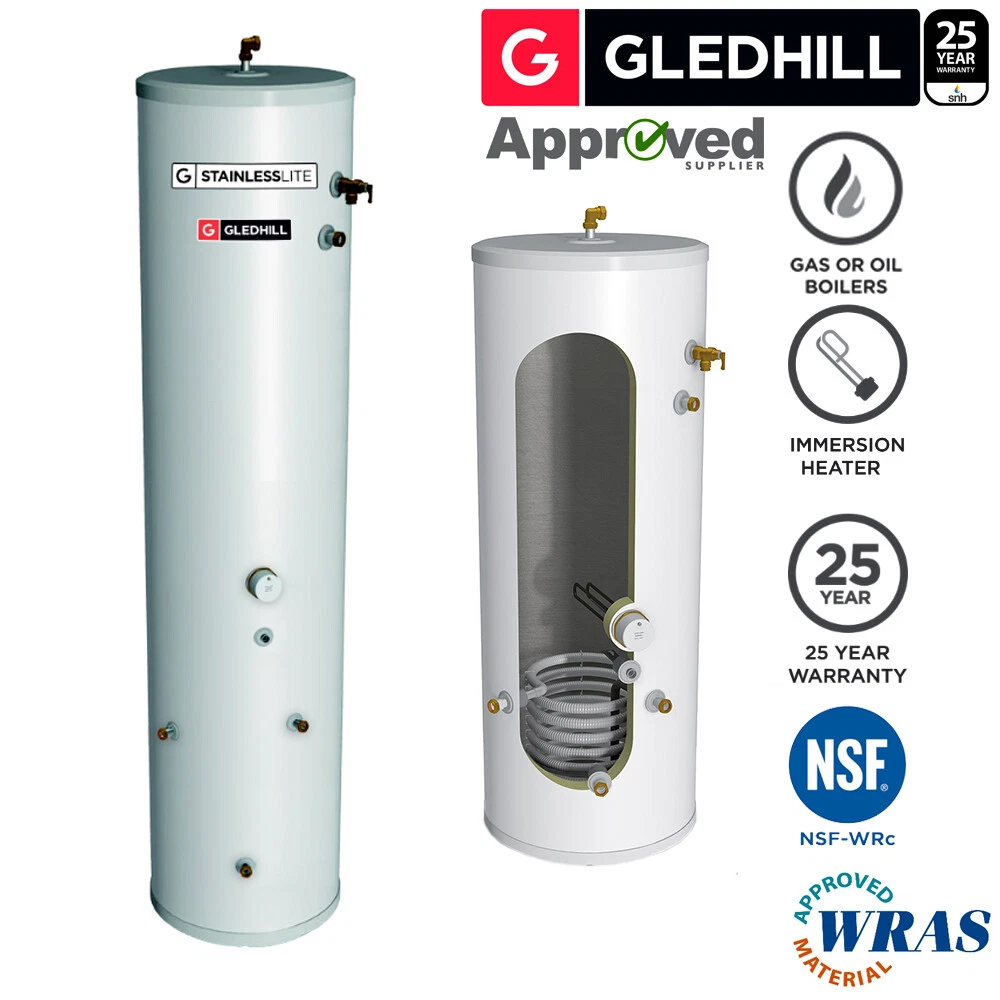 Gledhill Stainless lite Plus Slimline IND150-SL Indirect Unvented Cylinder  | eBay