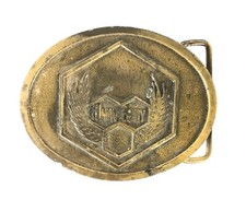 Vintage Brass Belt Buckle Hit Line Union Equity USA