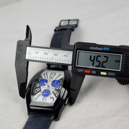 RARE ELINI JUMBO BAROKAS CHRONOGRAPH QUARTZ SWISS MADE MEN'S WATCH NEW BATTERY - Picture 9 of 11