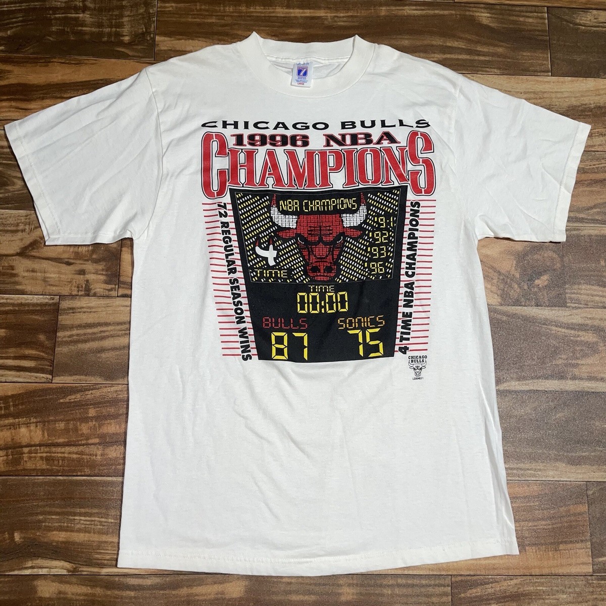 1996 NBA BULLS チャンピオン Tシャツ XL Vintage Chicago Bulls 1996 Champs T-Shirt NBA Basketball