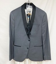 Men's Storm Grey Tuxedo with Pants Shirt Vest Bow Tie Studs Cuff-Links 40XL 32W
