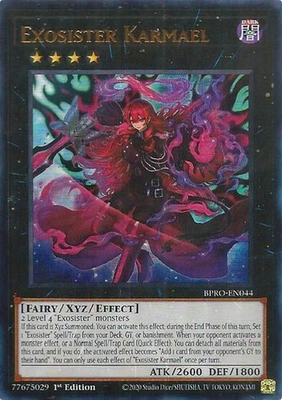 #ad *** EXOSISTER KARMAEL *** 1ST EDITION ULTRA RARE BRPO EN044 YUGIOH $4.95