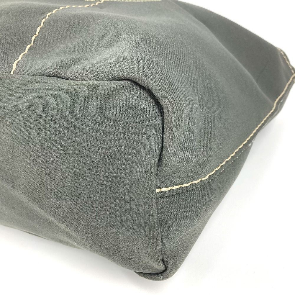 PRADA Triangular Logo Shoulder Bag Gray Khaki Uni… - image 7