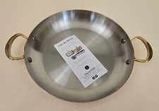 Mauviel 1830 Copper Round Pan with Brass Handels, 10.2 In - NEW - Made in France