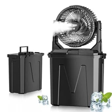  Portable Misting Fan with 9L Water Tank & 20000mAh Battery, Remote Control, 4 